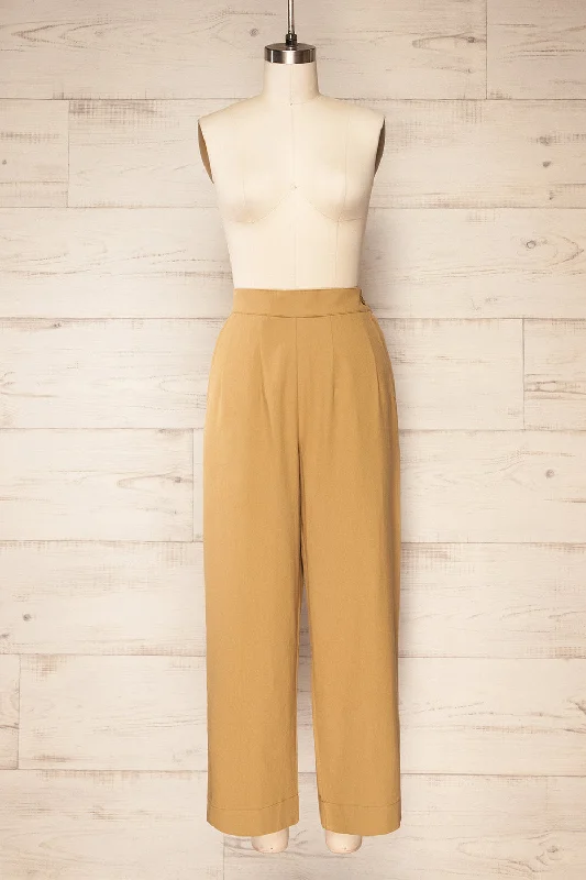 Fagernesas | Dark Beige High-Waisted Pants