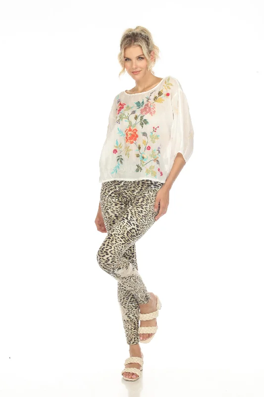 Johnny Was JWLA Frankie Embroidered Pull On Leggings Boho Chic J66423