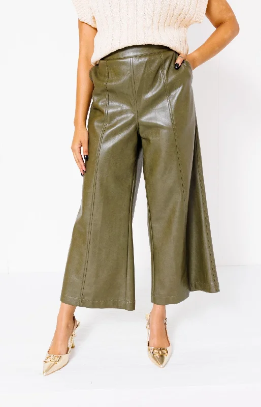 Dolce Cabo: Modern Moments Vegan Leather Pants, ARMY