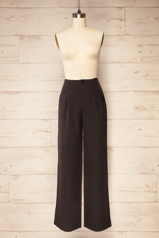 Monpazier Black | High-Waisted Wide Leg Pants