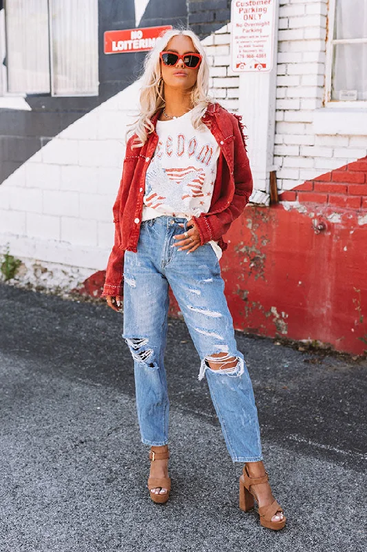 The Jill High Waist Distressed Mom Jean