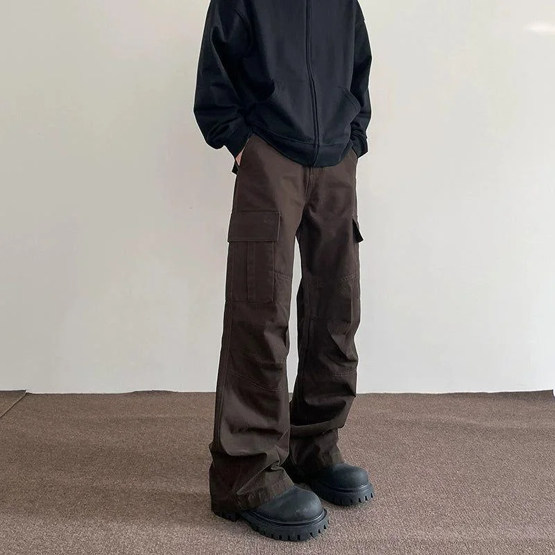 Utility Pleated Straight Cargo Pants