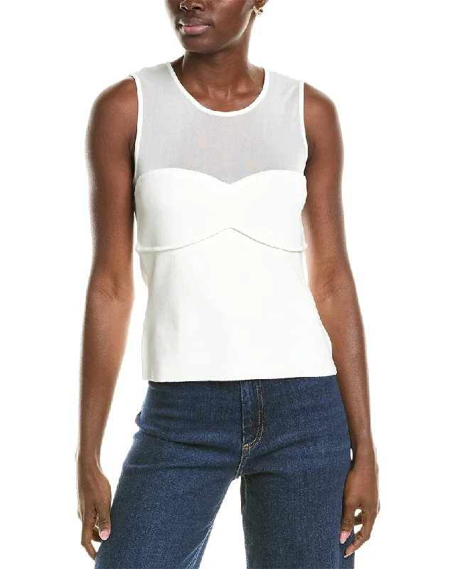 BCBGMAXAZRIA Sheer Yoke Top