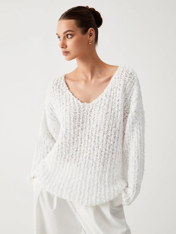 Open Knit Graceful Oversized Sweater