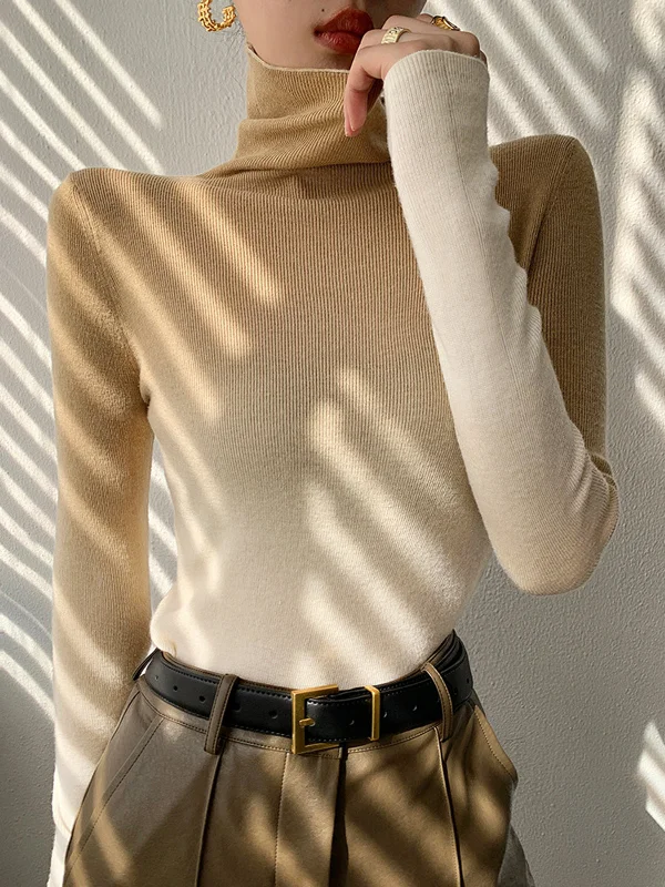 Omber Terracotta Graceful Turtleneck Sweater