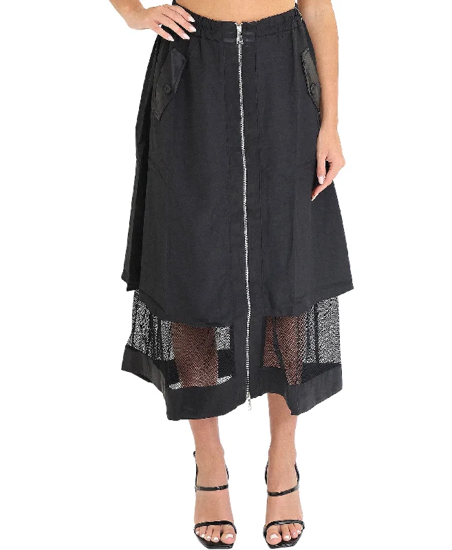 Midi Skirt w/ Mesh