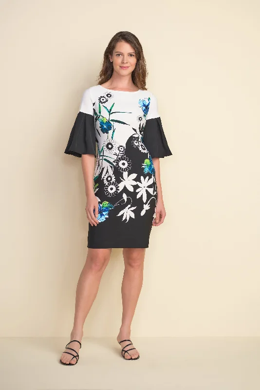 Joseph Ribkoff Flared Sleeve Floral Dress