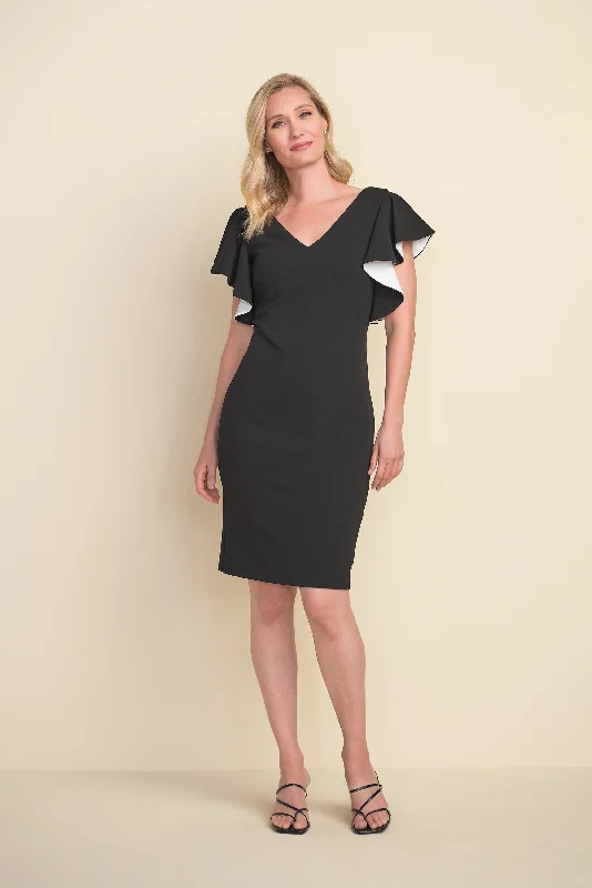 Joseph Ribkoff Two-Tone Ruffle Dress