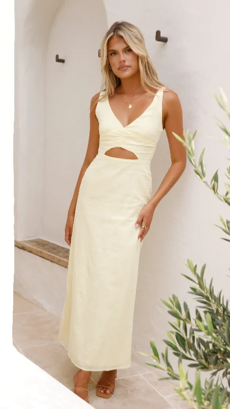 Mahalia Maxi Dress - Soft Yellow