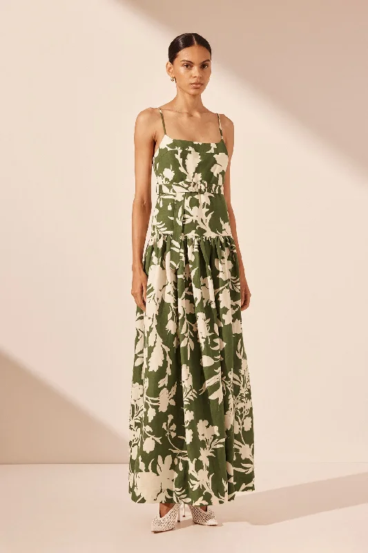 RENEE GATHERED MAXI DRESS