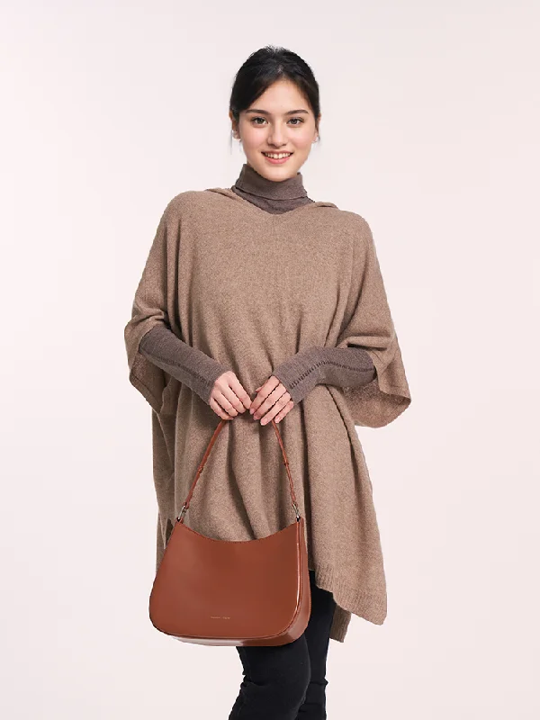 100% Cashmere Hooded Poncho Sweater