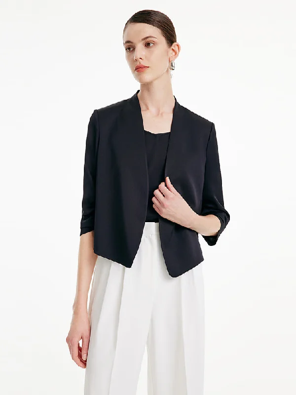 22 Momme Silk Cropped Women Blazer