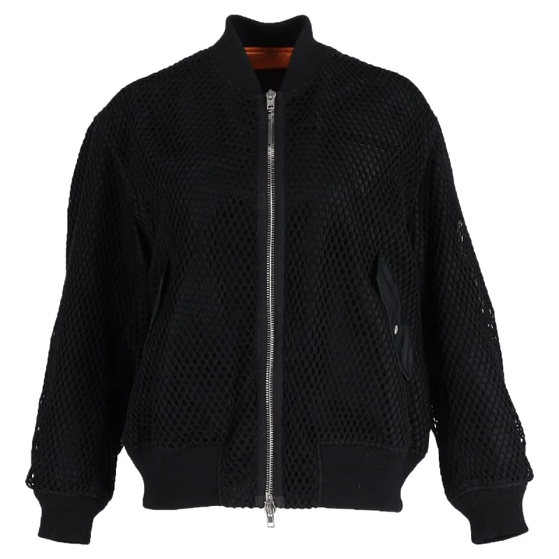 Alexander Wang Full Zip Bomber Jacket in Black Synthetic