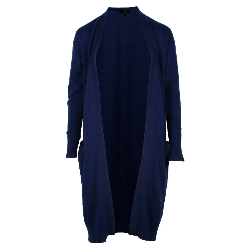 Theory Open Front Cardigan in Blue Cashmere