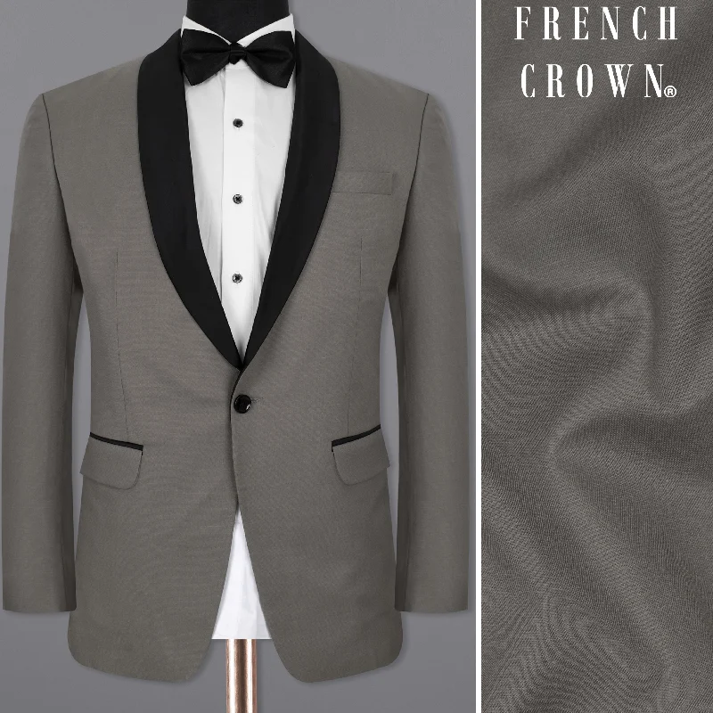 Flint Gray Wool Rich Tuxedo Blazer