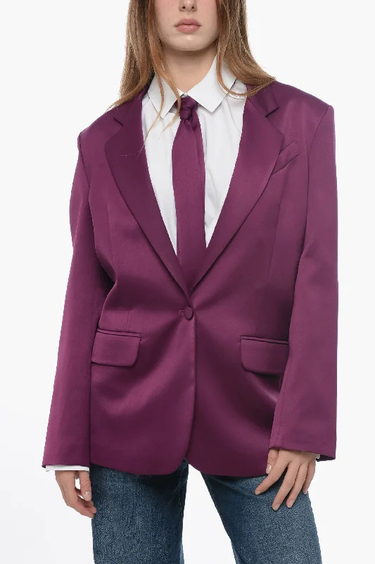 Hebe Studio Satin The Lover Blazer With Cordinated Tie 38 Italian Size