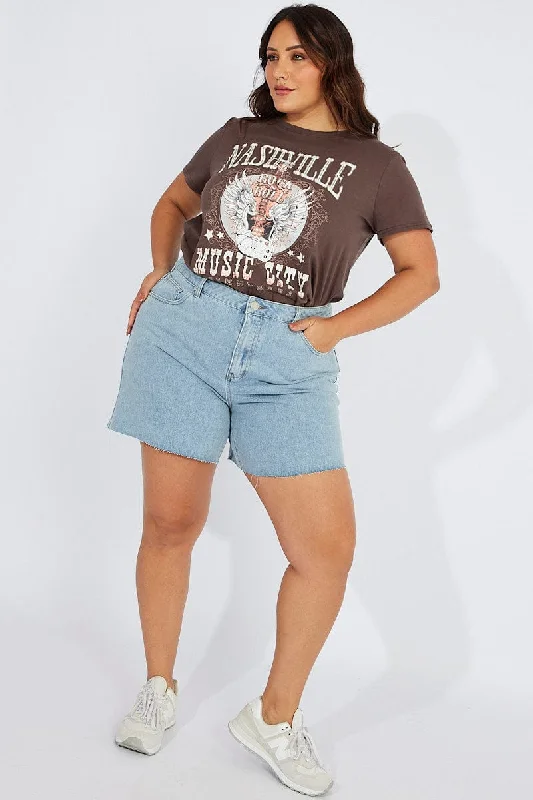 Denim Relaxed Shorts High Rise