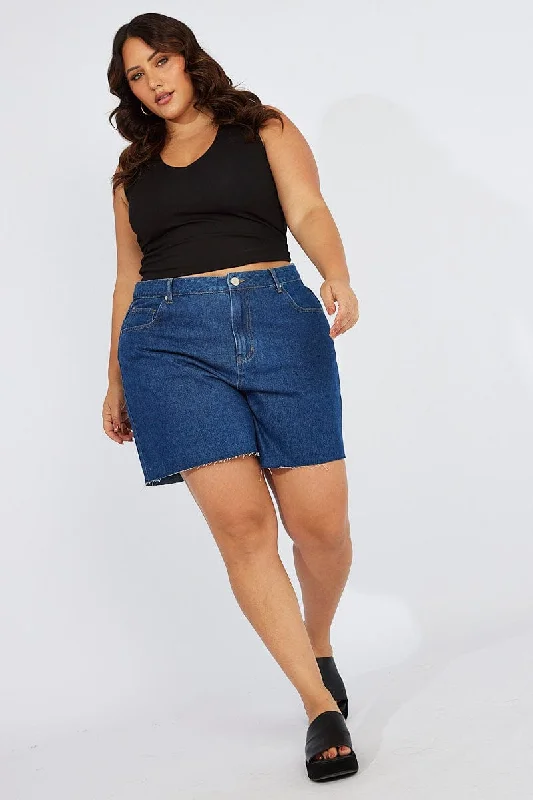 Denim Relaxed Shorts High Rise