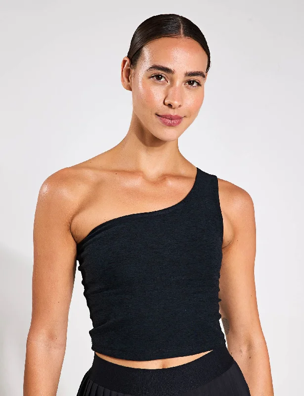 Spacedye The Bold Shoulder Cropped Tank - Darkest Night