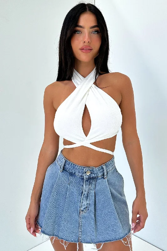 Jena Crop  - White