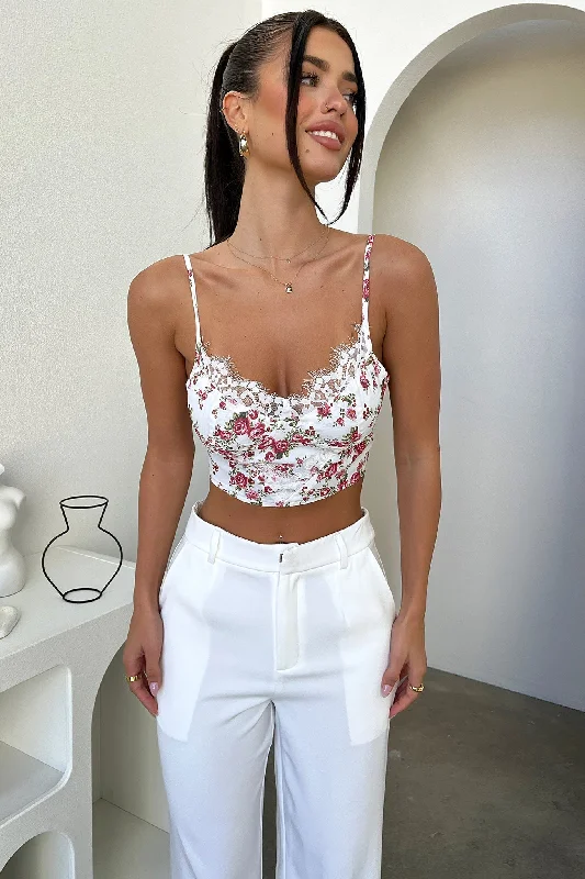 Lyara Crop - Rose Floral